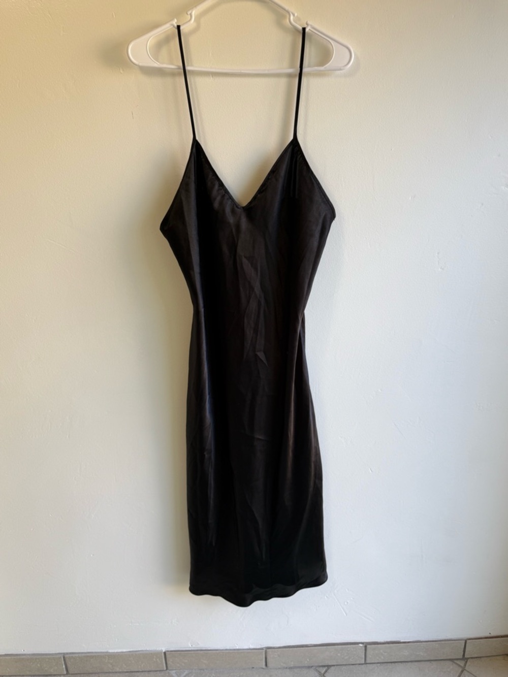 Vintage Cinema Etoile Black Slip Nightgown size Large